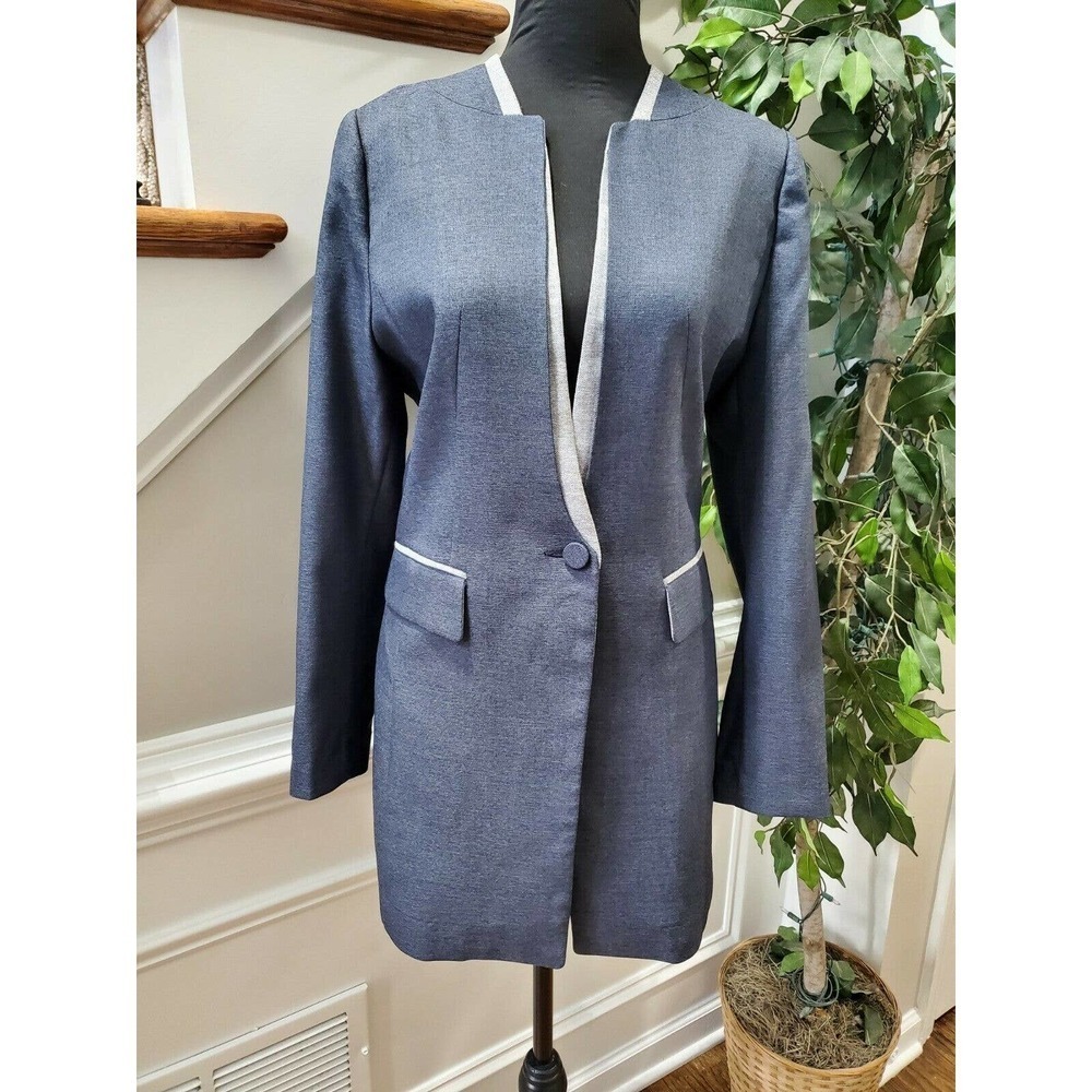 Blue Women's 100% Polyester Long Sleeve Fitted Orc